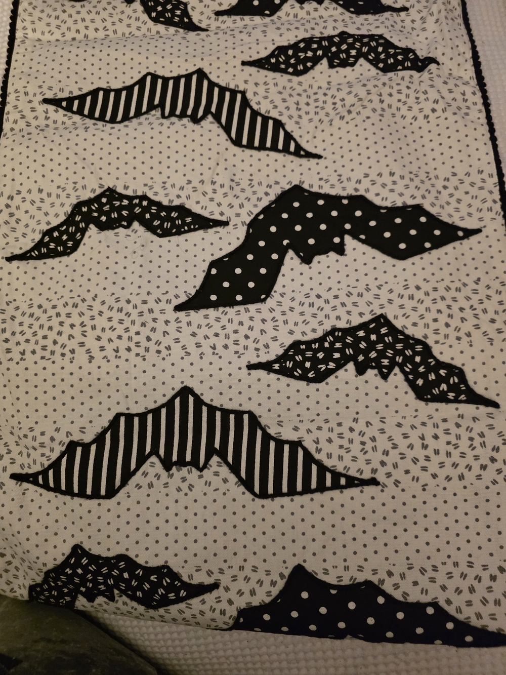 Rachel Zoe Black and White BATS TABLE RUNNER